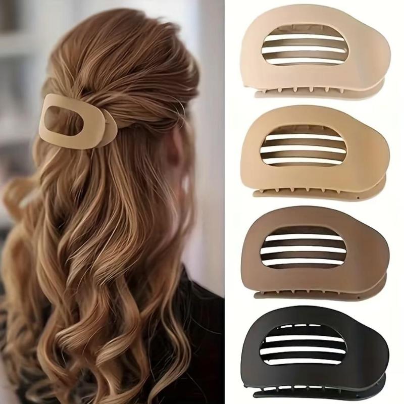4pcs Flat Oval Hair Clips