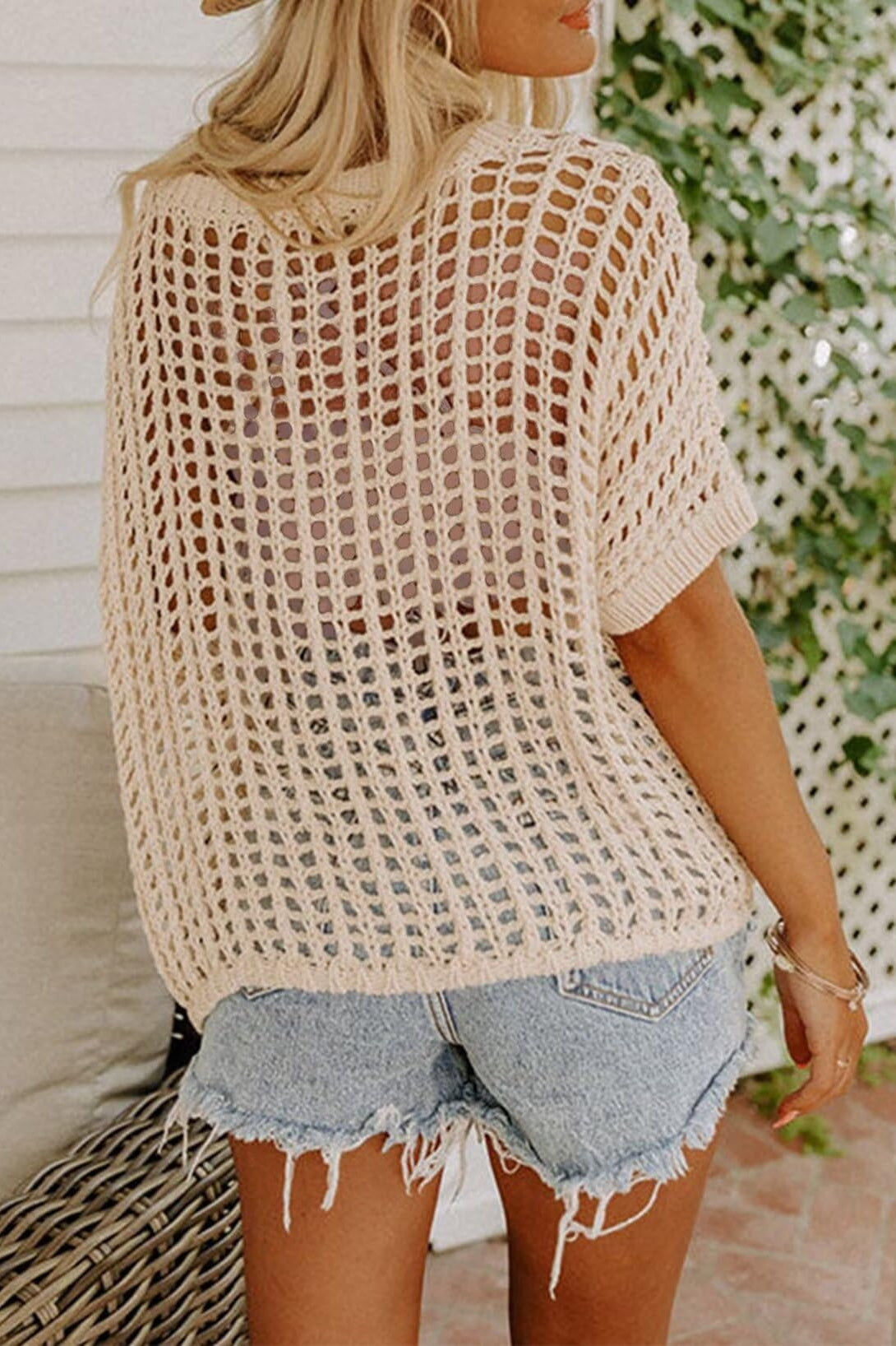 Bohemian Knit Hollow Sweater Coverup