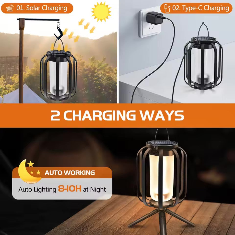 Solar Powered Ambient Flame Lantern