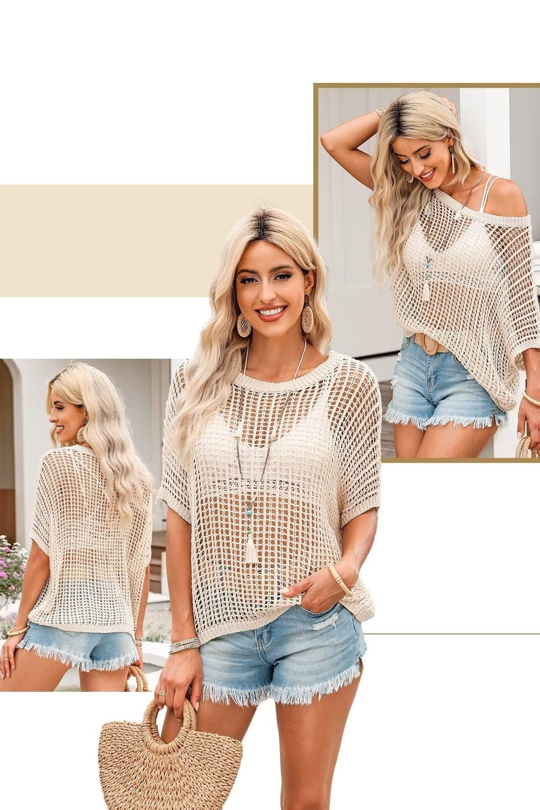 Bohemian Knit Hollow Sweater Coverup