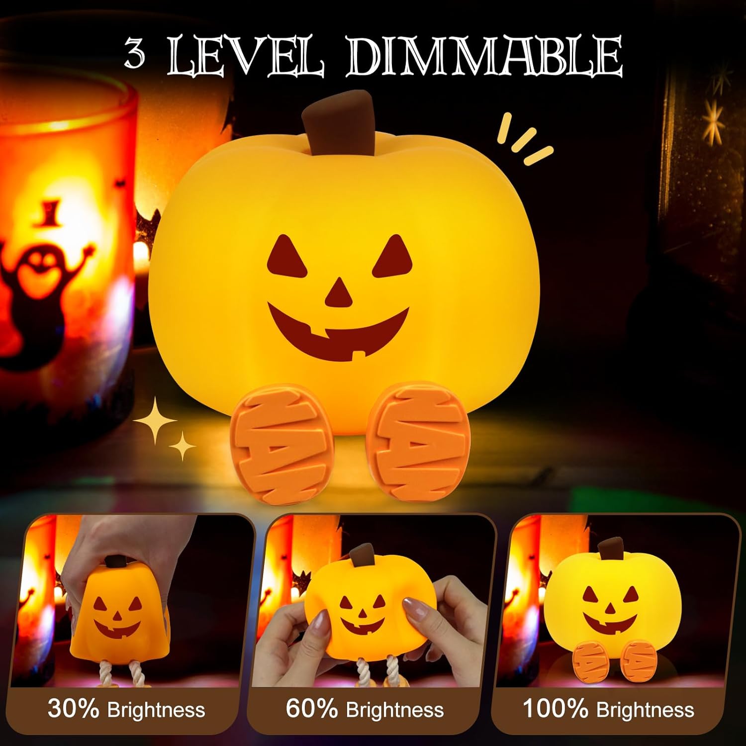 Cute Halloween Pumpkin Night Light