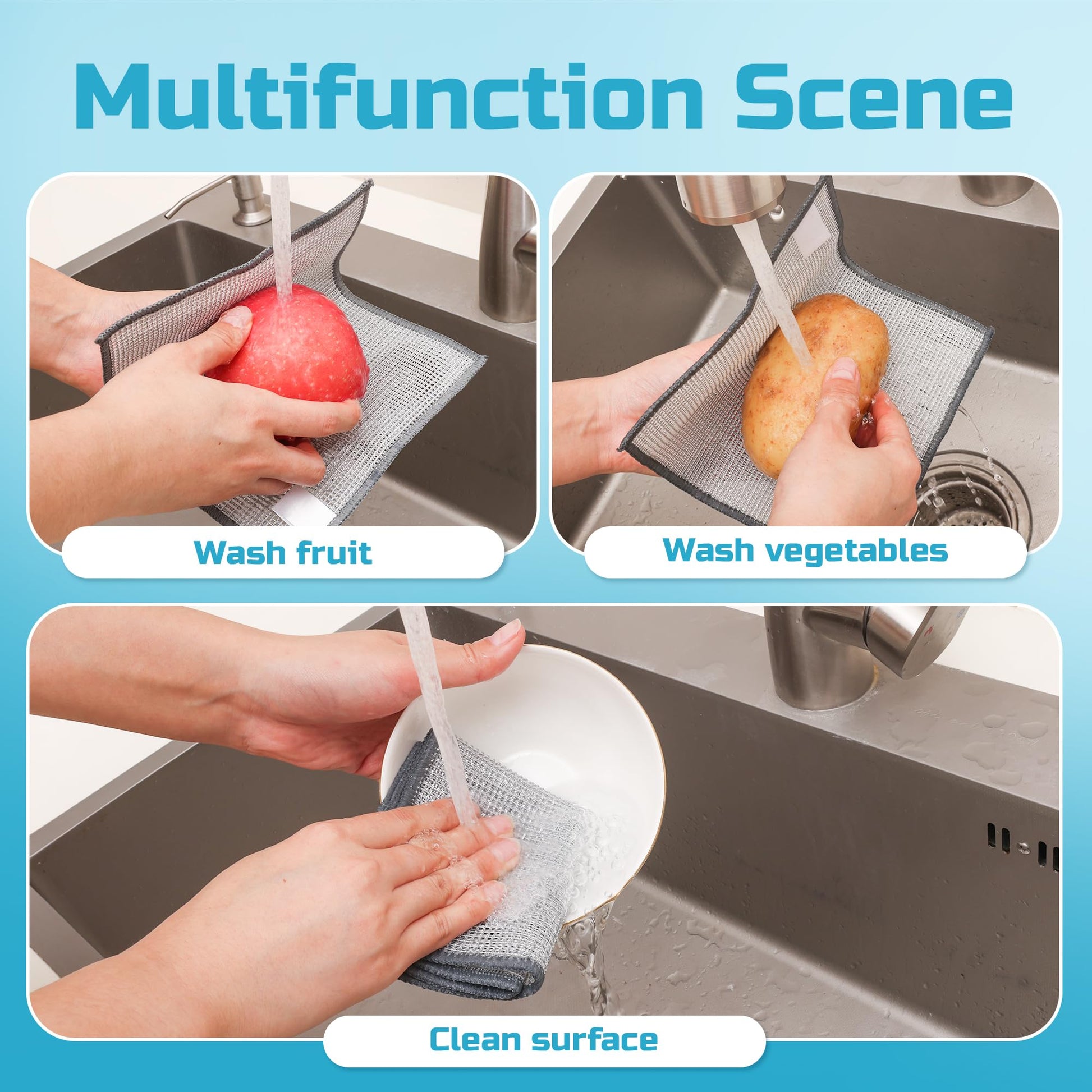 3-Layer Metal Dish Scrubber