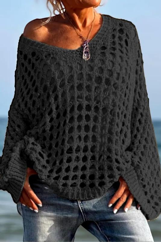 Bohemian Knit Hollow Sweater Coverup