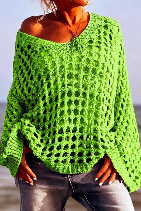 Bohemian Knit Hollow Sweater Coverup