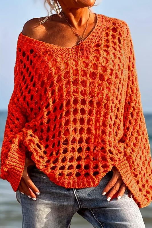 Bohemian Knit Hollow Sweater Coverup