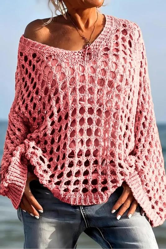 Bohemian Knit Hollow Sweater Coverup