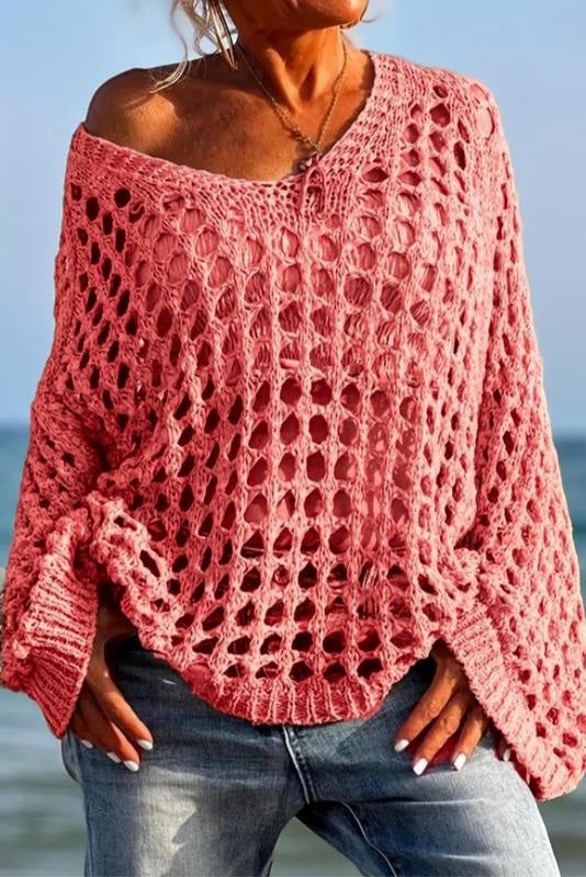 Bohemian Knit Hollow Sweater Coverup