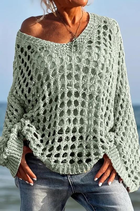 Bohemian Knit Hollow Sweater Coverup