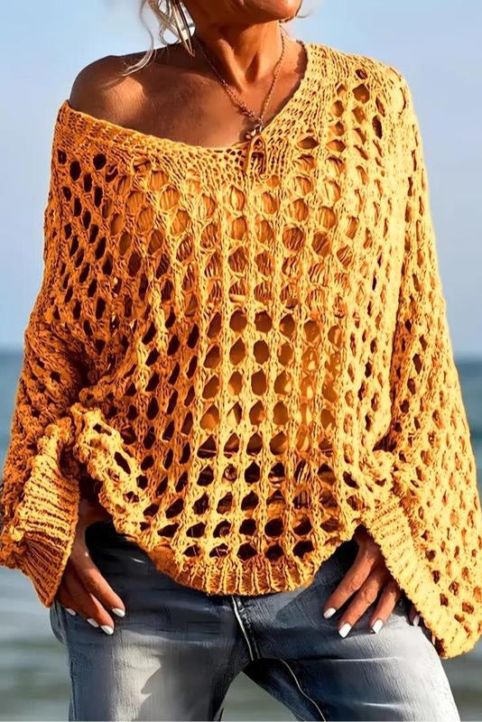 Bohemian Knit Hollow Sweater Coverup