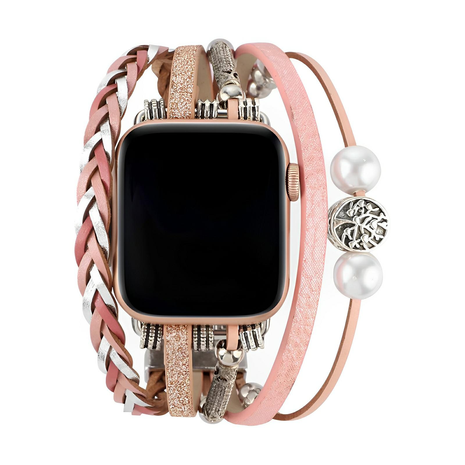 Bracelet de montre connectée, Apple Watch, arbre de vie, pour femme, modèle Ténecia