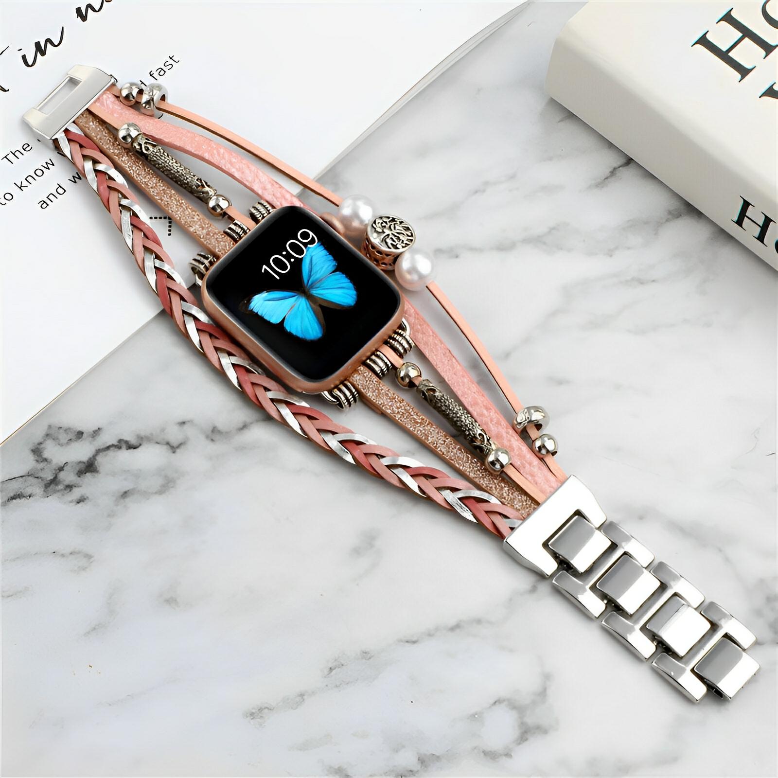 Bracelet de montre connectée, Apple Watch, arbre de vie, pour femme, modèle Ténecia