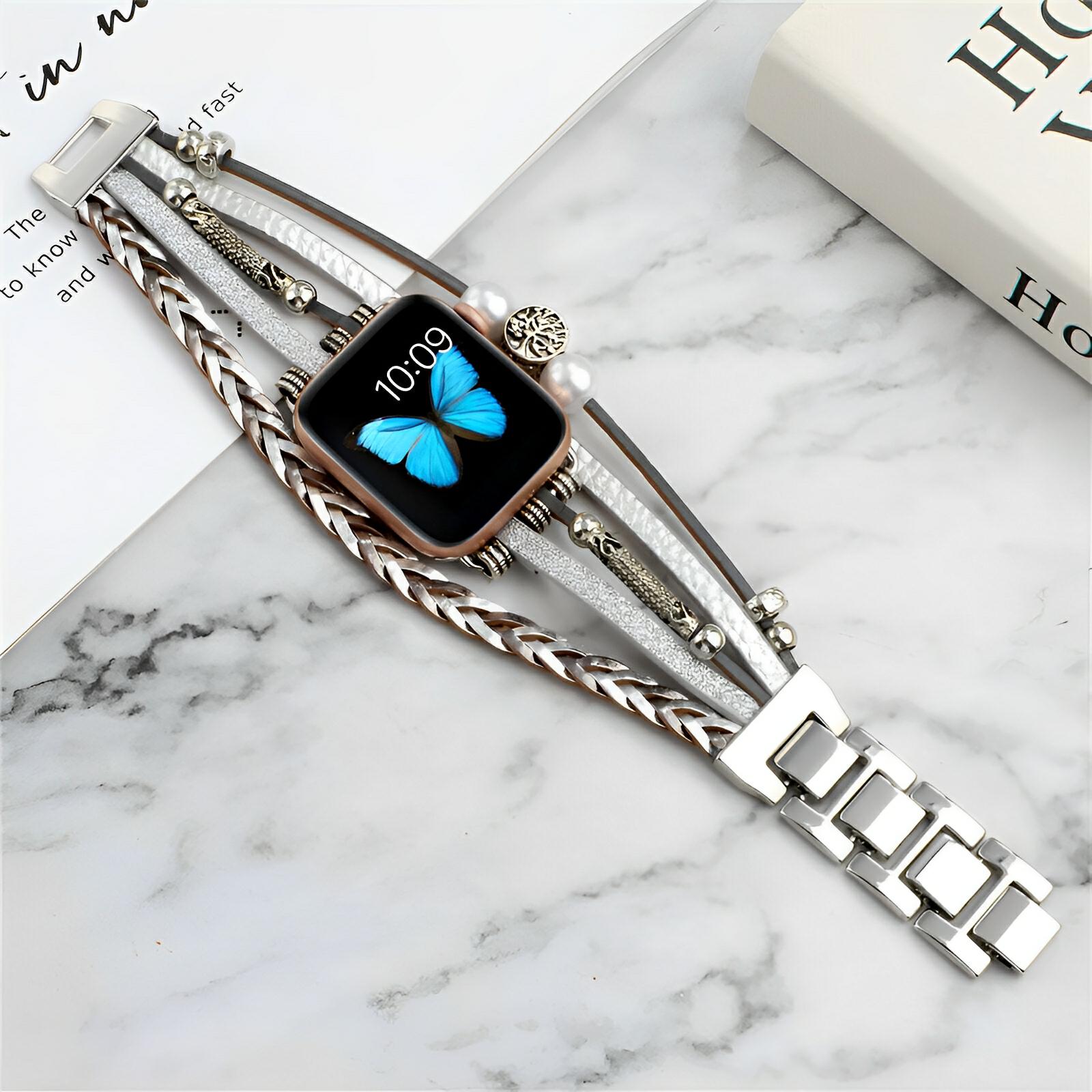 Bracelet de montre connectée, Apple Watch, arbre de vie, pour femme, modèle Ténecia