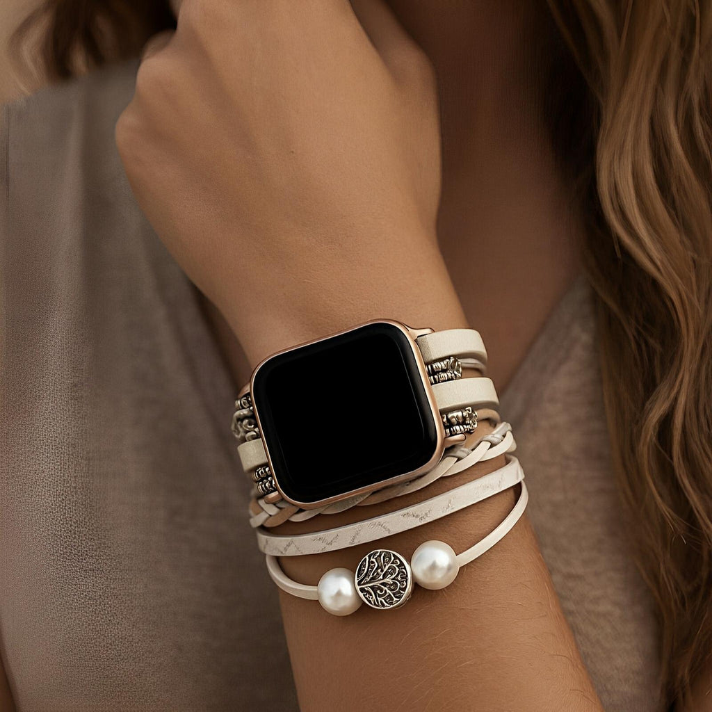 Bracelet de montre connectée, Apple Watch, arbre de vie, pour femme, modèle Ténecia