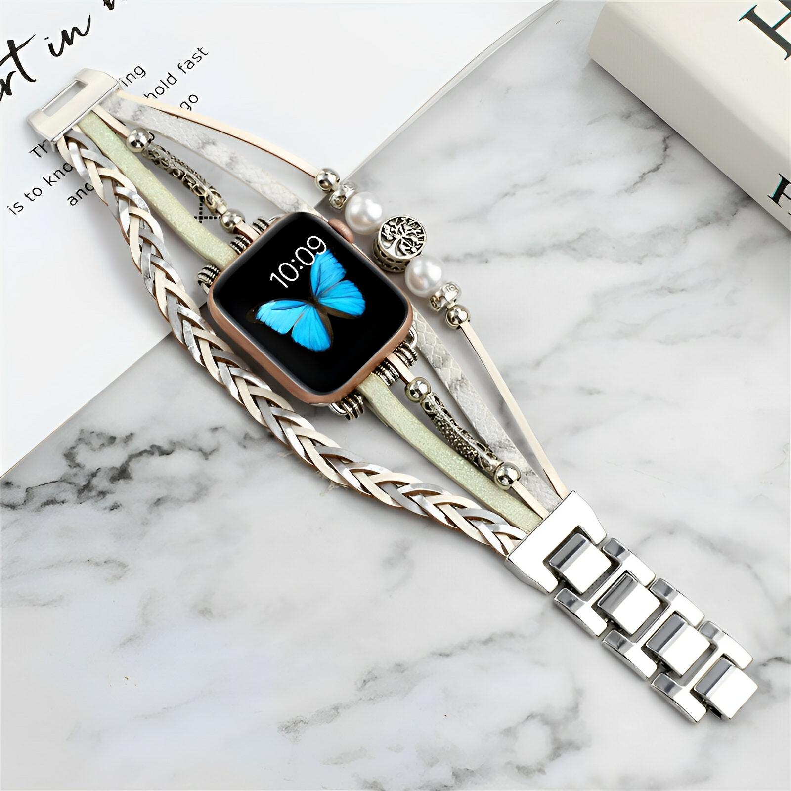 Bracelet de montre connectée, Apple Watch, arbre de vie, pour femme, modèle Ténecia
