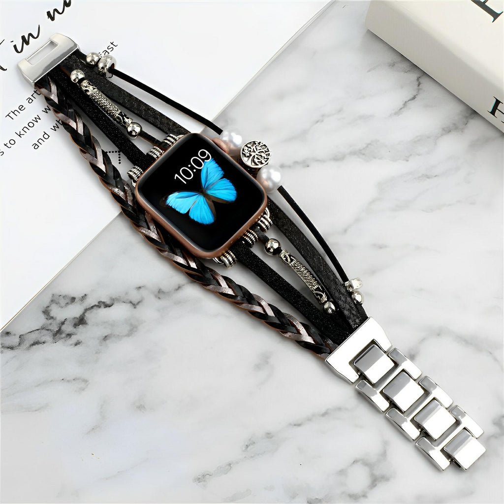 Bracelet de montre connectée, Apple Watch, arbre de vie, pour femme, modèle Ténecia