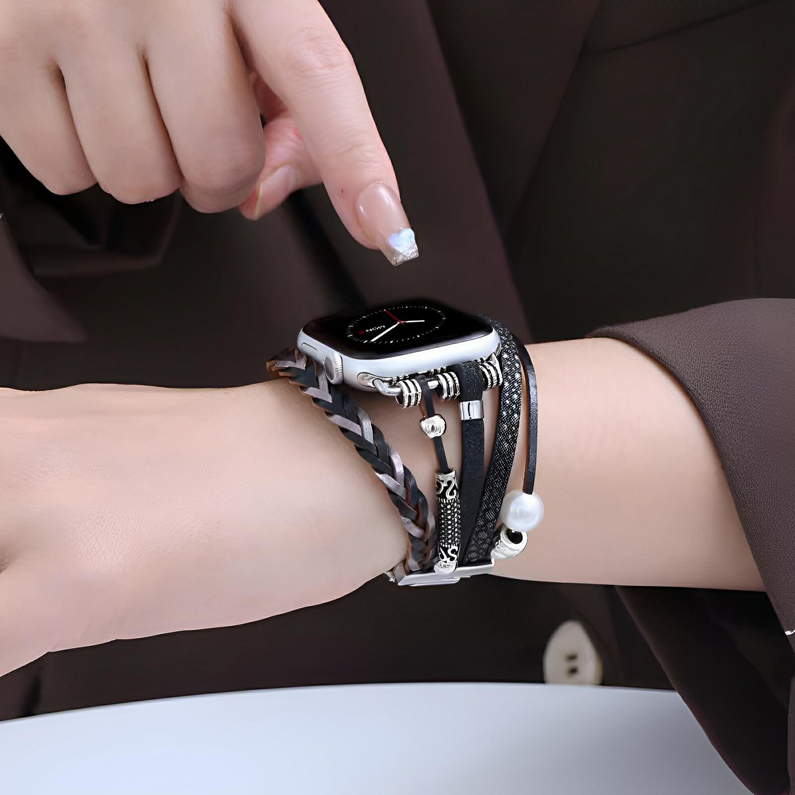 Bracelet de montre connectée, Apple Watch, arbre de vie, pour femme, modèle Ténecia