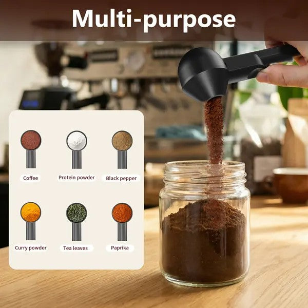 Black Plastic Coffee Scoop And Funnel