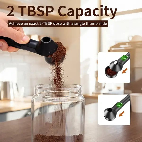 Black Plastic Coffee Scoop And Funnel