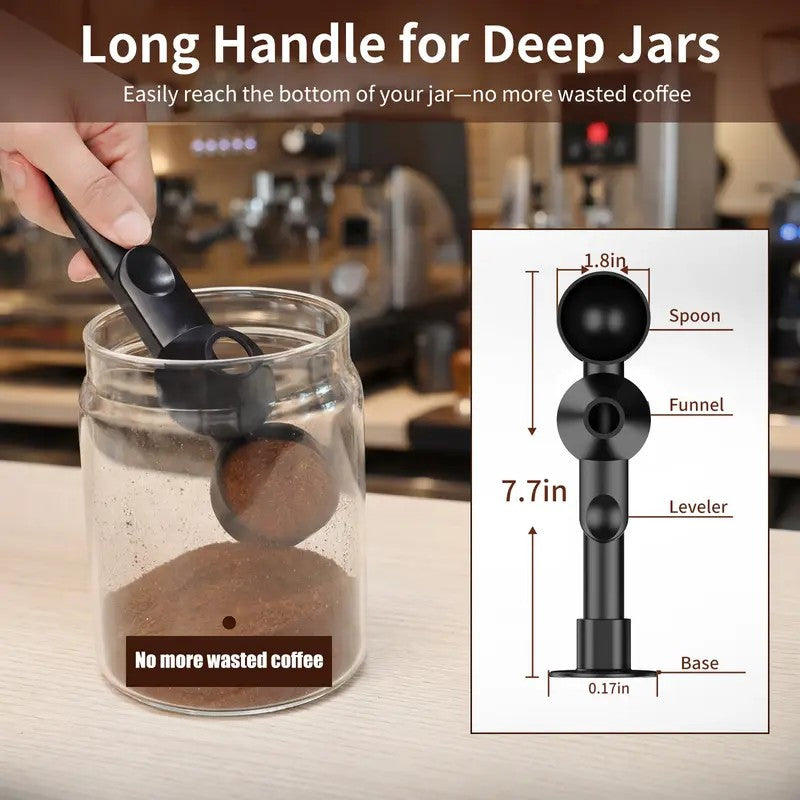 Black Plastic Coffee Scoop And Funnel
