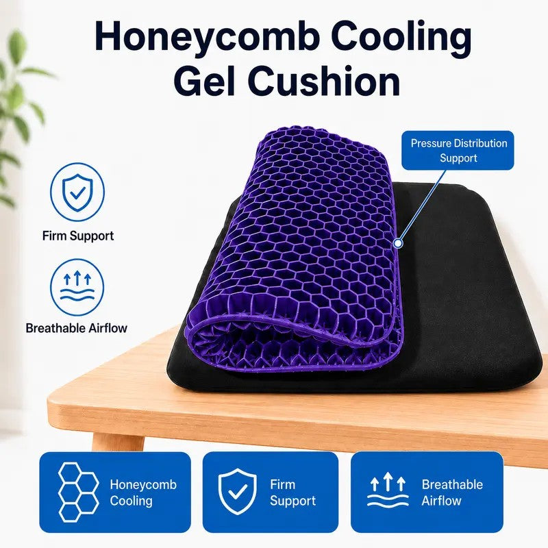 Purple Honeycomb Gel Seat Cushion