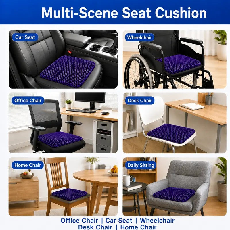 Purple Honeycomb Gel Seat Cushion