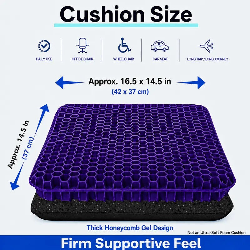 Purple Honeycomb Gel Seat Cushion