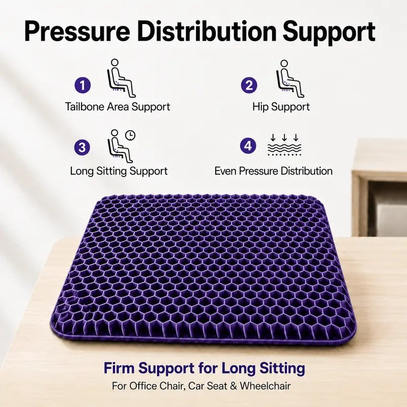 Purple Honeycomb Gel Seat Cushion