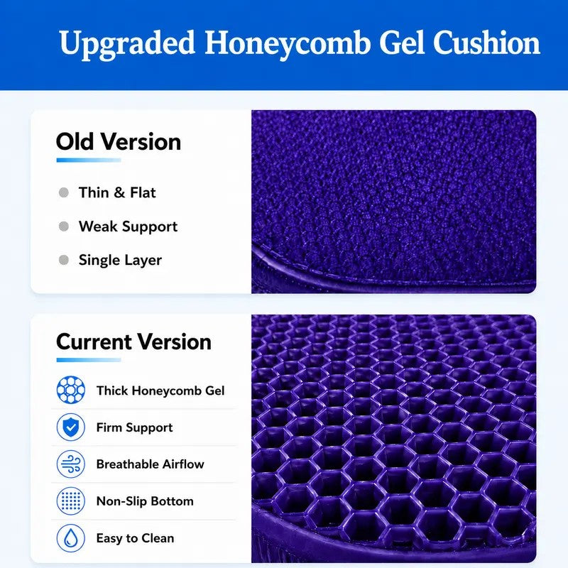 Purple Honeycomb Gel Seat Cushion