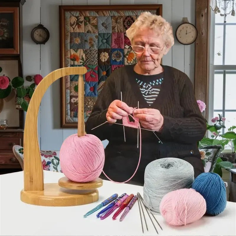 Modern Wood Yarn Ball Holder