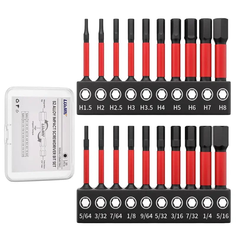 22-Piece S2 Steel Impact Driver Bit Set