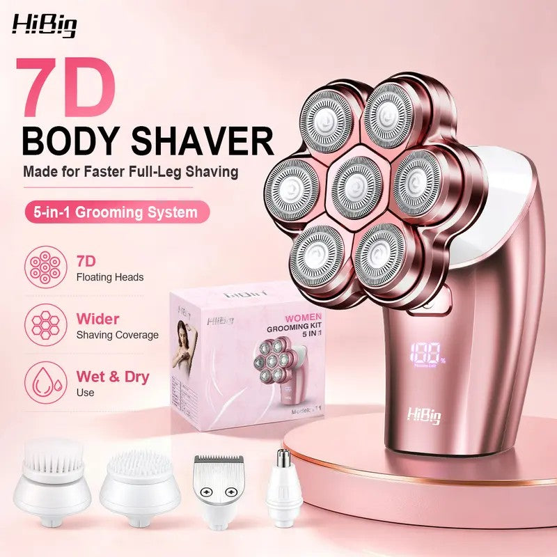 7-Head Electric Body Shaver Grooming Kit