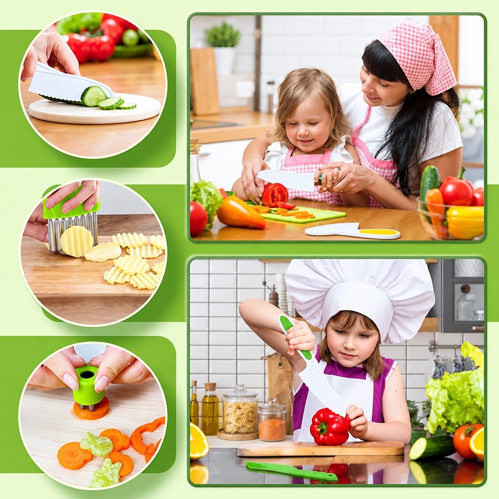 Montessori Plastic Kids Cooking Utensil Set