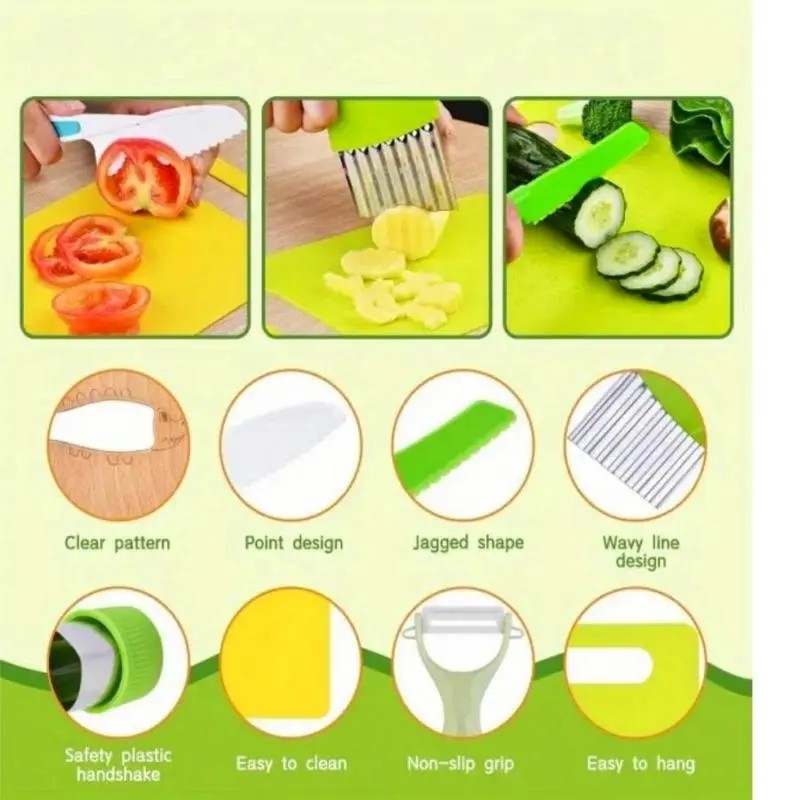 Montessori Plastic Kids Cooking Utensil Set