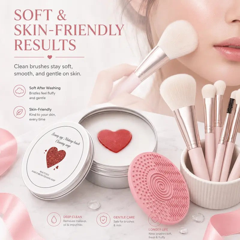 Red Heart Solid Makeup Brush Cleaning Soap