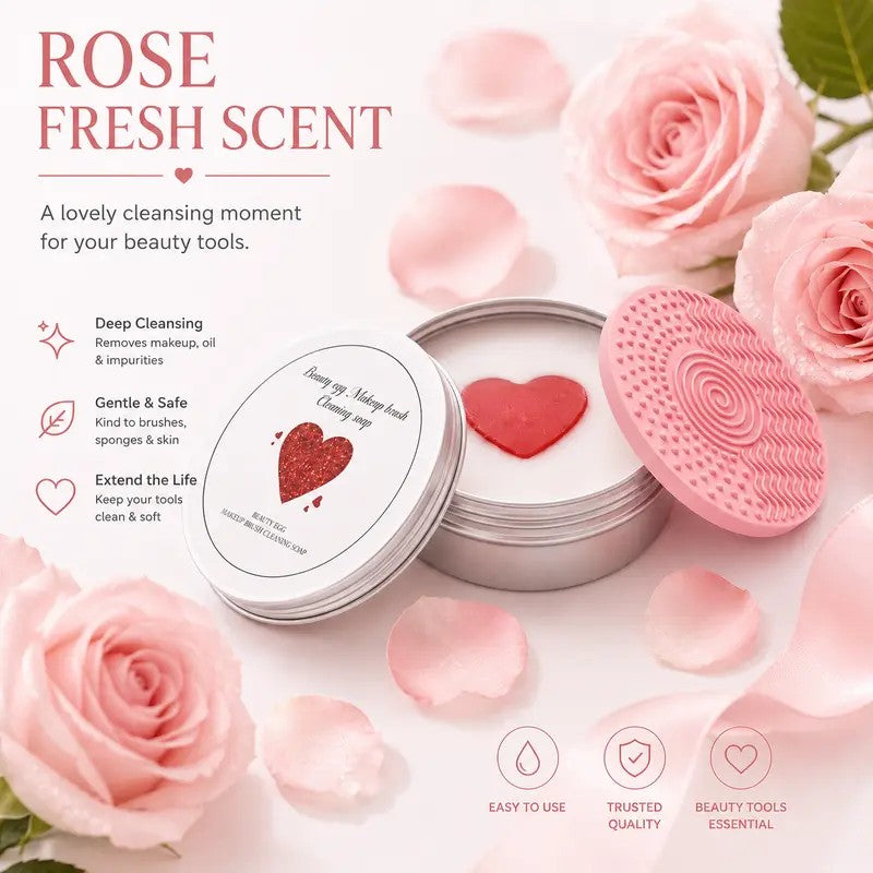 Red Heart Solid Makeup Brush Cleaning Soap