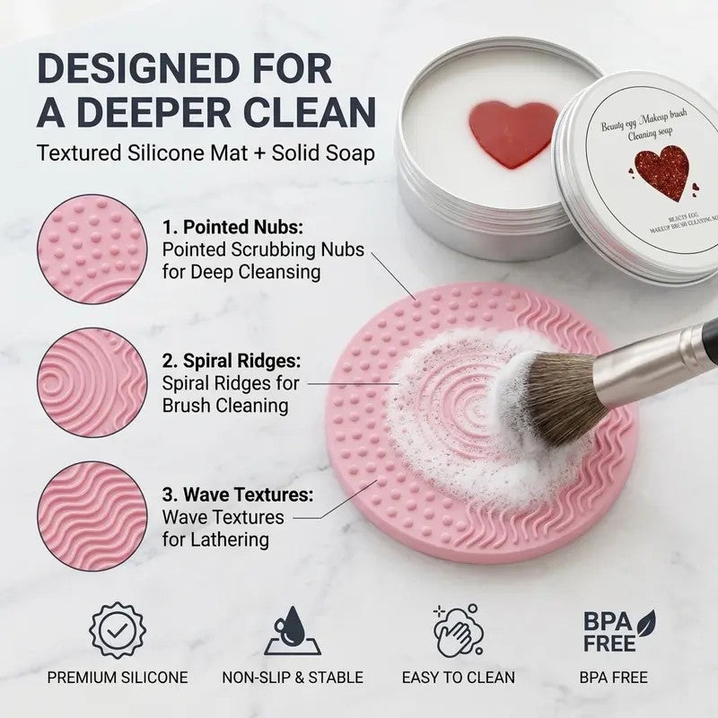 Red Heart Solid Makeup Brush Cleaning Soap