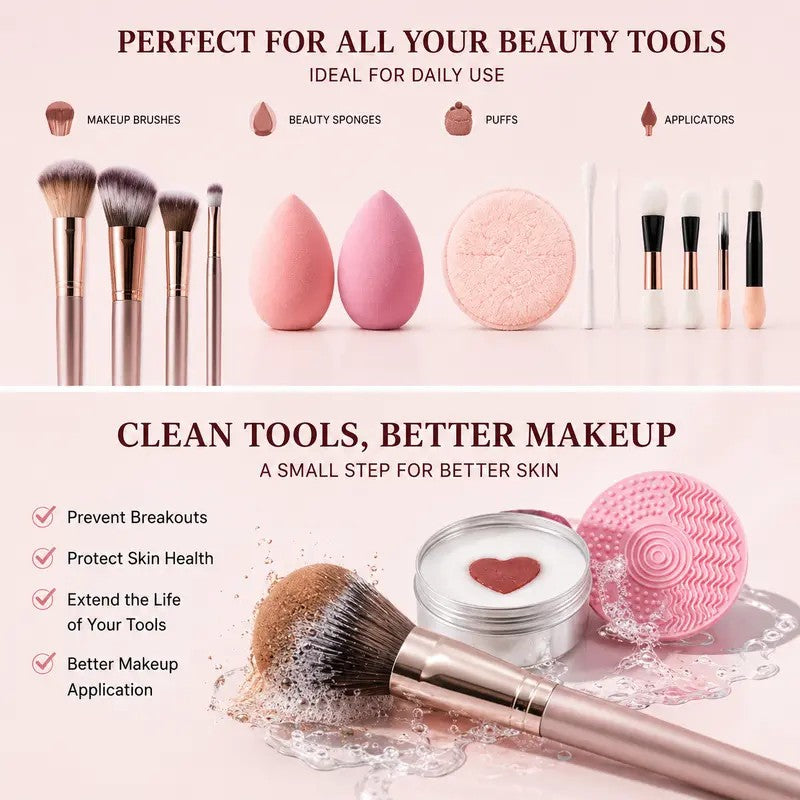 Red Heart Solid Makeup Brush Cleaning Soap
