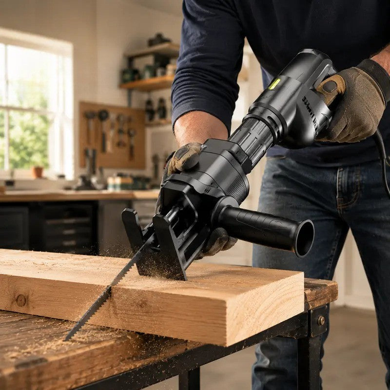 Reciprocating Saw Conversion Kit With 4 Blades