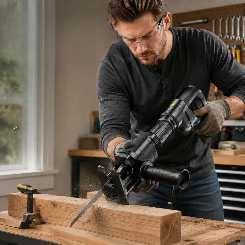 Reciprocating Saw Conversion Kit With 4 Blades