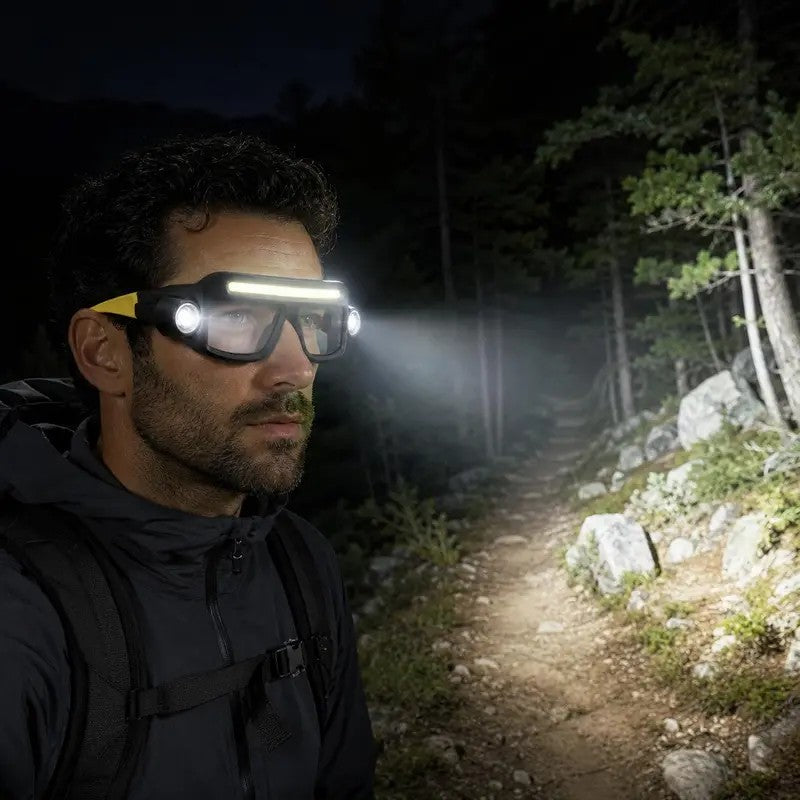 Rechargeable LED Headlamp Glasses With USB Cable
