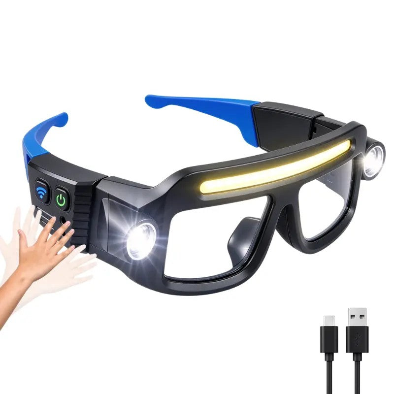 Rechargeable LED Headlamp Glasses With USB Cable