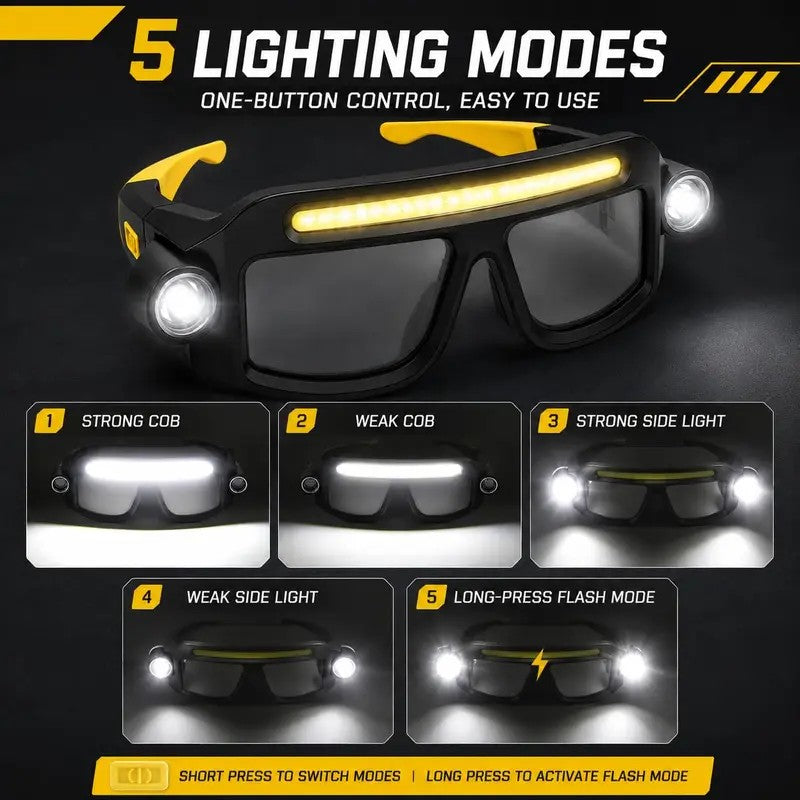 Rechargeable LED Headlamp Glasses With USB Cable